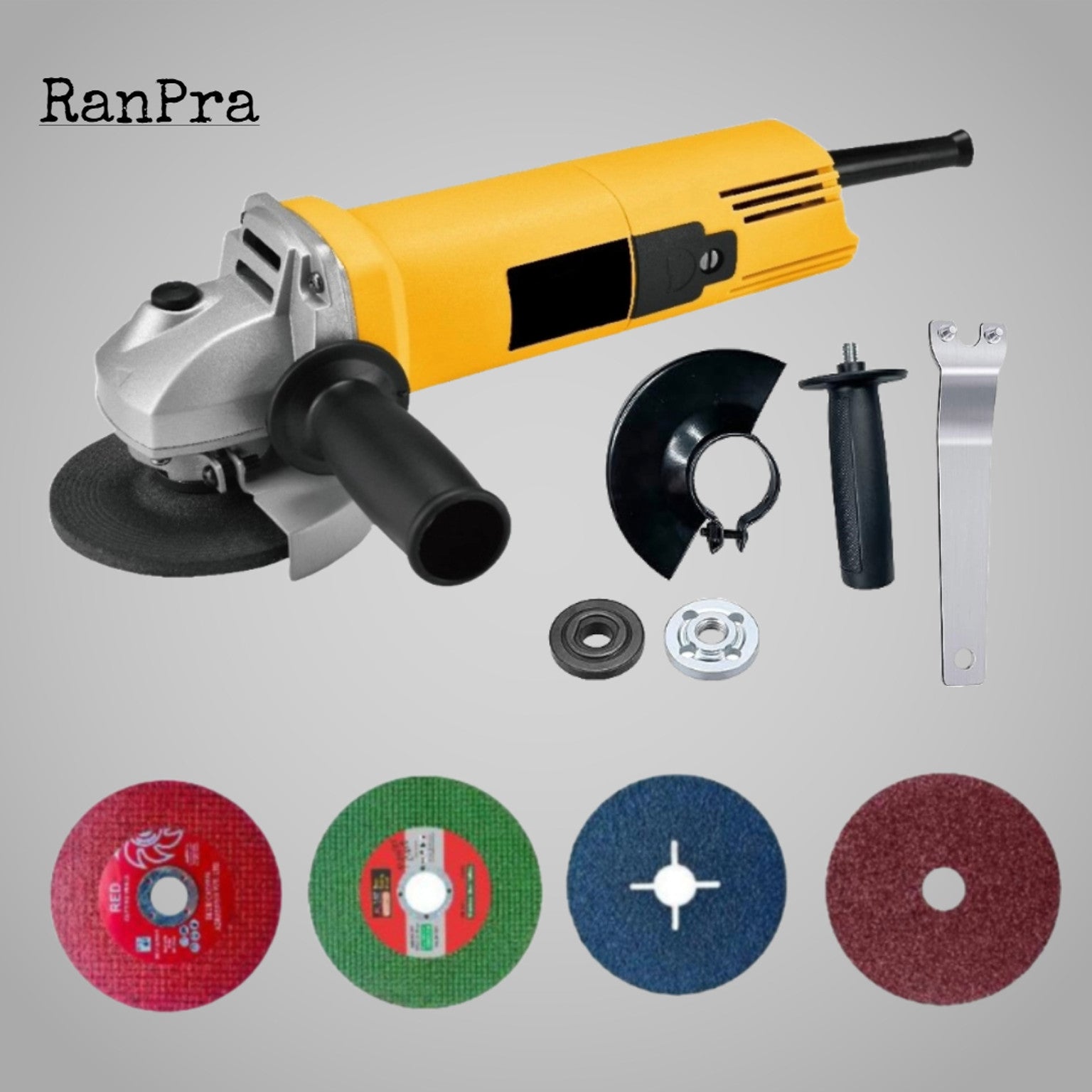 RanPra 4 Inch ANGLE GRINDER WITH 4 WHEEL