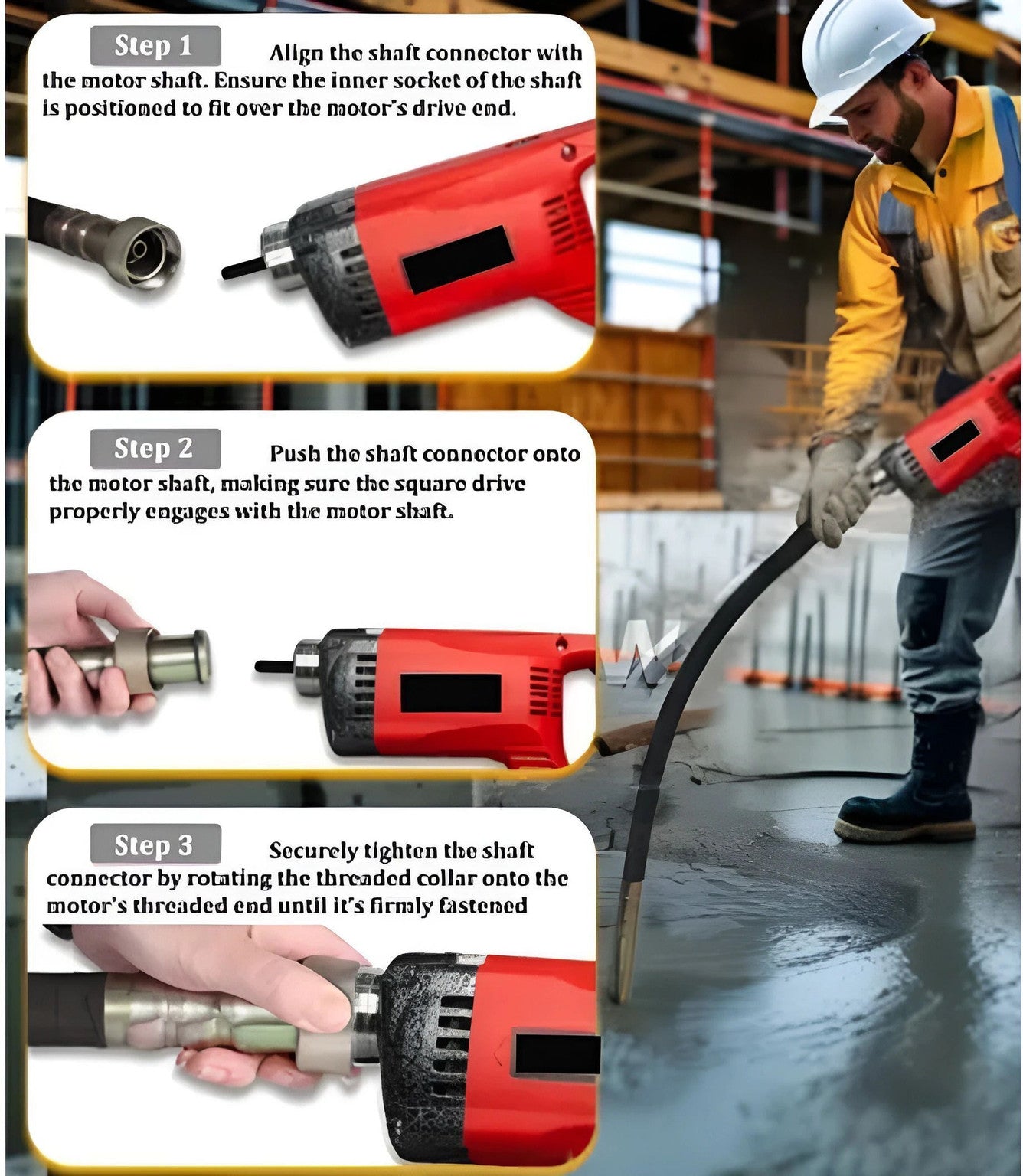 RanPra RH-379 CONCERETE VIBRATOR MACHINE WITH 1.5 M LEAD HEAVY DUTY 680 Watt Pistol Grip Drill