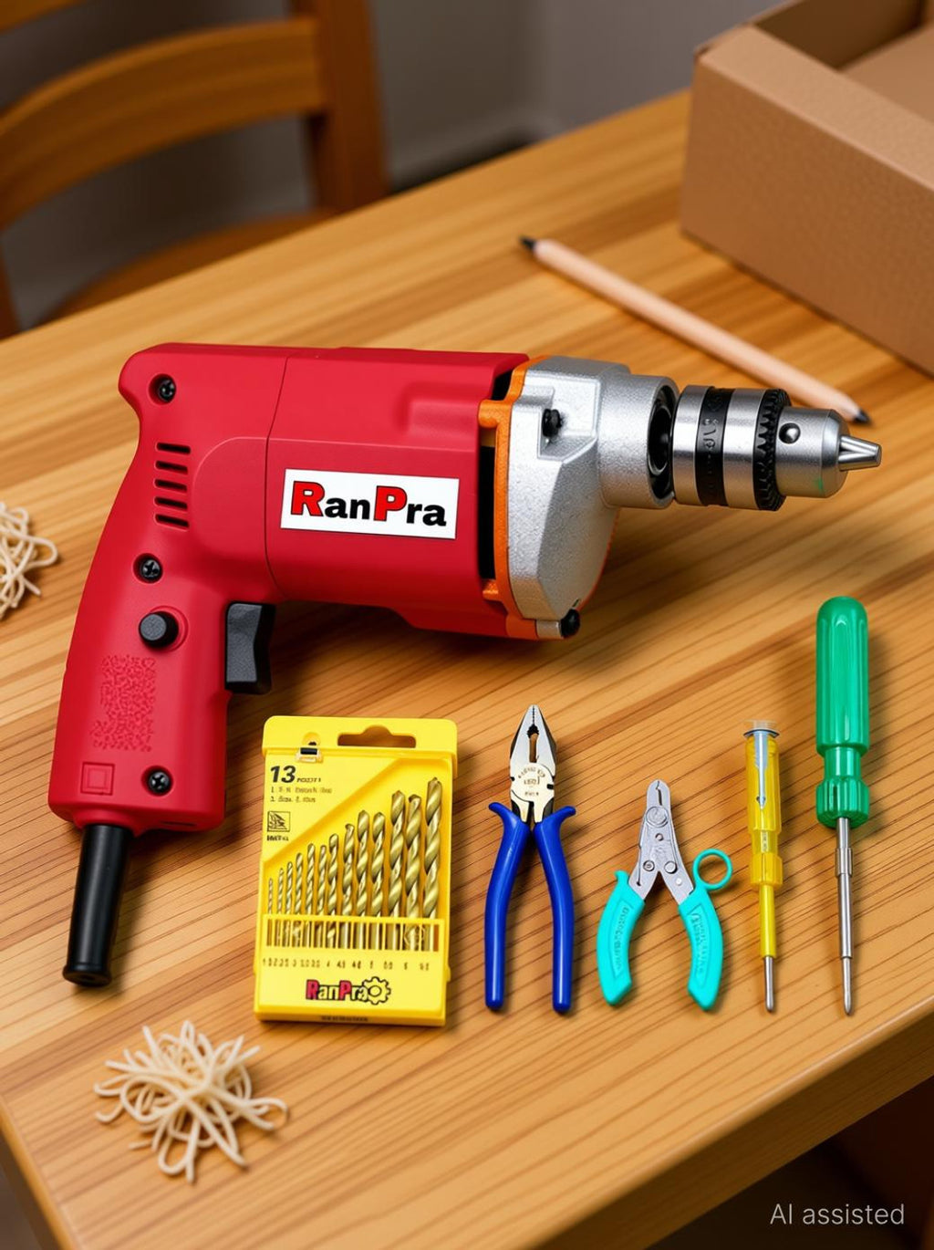 RanPra 6-Month Warranty machine 13pc HSS Plier 100% Copper Winding Masonry bit 2in1 Screwdriver Wire Cutter Claw Hammer Electric Tester (Pack of 8) Pistol Grip Drill
