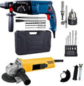 RanPra 13 MM DRILL CHUCK SDS AND 5PCS DRILL BIT 100% copper winding 26 mm hammer drill And Heavy Duty Angle Grinder With Rotary Hammer Drill