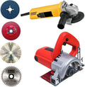 RanPra 4 INCH MARBLE CUTTER AND 4 INCH ANGLE GRINDER WITH 4 PCS GRINDING CUTTING BLADE Marble Cutter (1200 W)